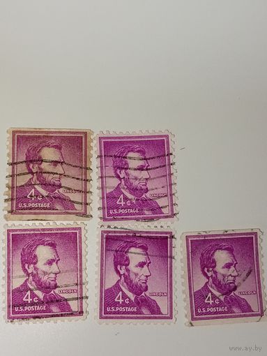США 1954 с изображением Авраама Линкольна.