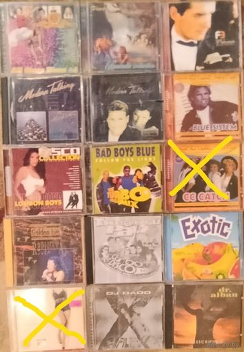 London Boys, Bad Boys Blue, Modern Talking, Blue System, Radiorama, Falko, DJ Dado, Dr. Alban на CD дисках, цена за один