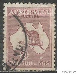 Австралия. Кенгуру на фоне карты.1924г. Mi#48 b.