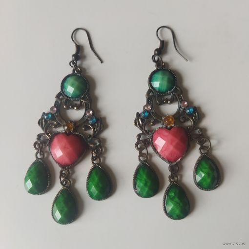 Серьги винтажные " Шахерезада" 8х3,8 см.