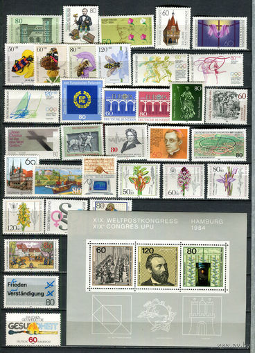 ФРГ - 1984 - Годовой набор - 34 марки и 1 блок - MNH