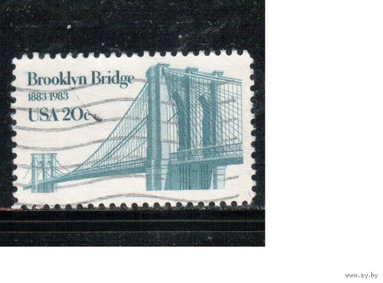 США-1983, (Мих.1630) , гаш. , Бруклинский мост, (одиночка),