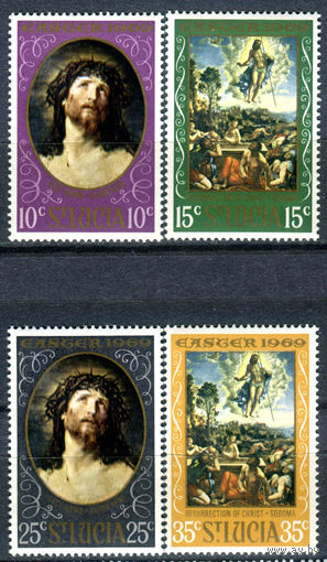 Сент-Люсия - 1969г. - Пасха, картины - 4 марки - полная серия, MNH с незначительным дефектом клея [Mi 237-240]. #4-B6-Z-1-23