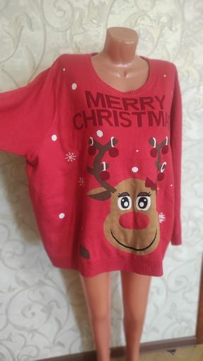 Теплый джемпер на 66-70 размер, Германия. Яркий, красивый и теплый. Хорошо садится на фигуре. Очень приятный на ощупь. Длина 70 см, ПОгруди 76 см, длина рукава 62 см.