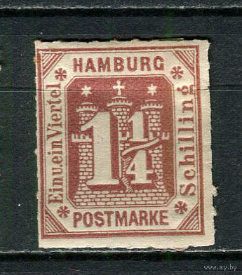 Германские земли - Гамбург - 1866 - Герб 1 1/4S - [Mi.20] - 1 марка. MH.  (LOT GN11)-T3P44