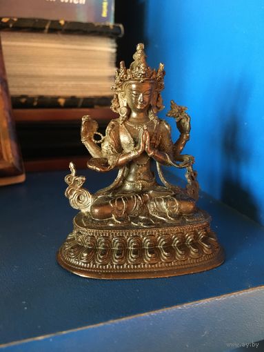 Буддийская статуэтка, бронза , супердетализация