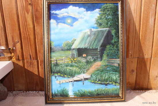 "Старая баня", холст на картоне.масло. Размер 30.0х40.0см