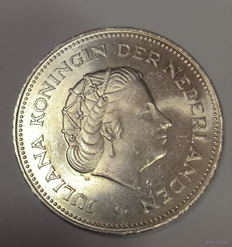 С рубля без мц! 10 гульденов 1970 Нидерланды ярчайшая серебро
