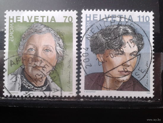 Швейцария 1996 Европа, женщины. Полная серия Михель-2,0 евро гаш