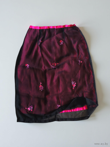 Юбка миди в бельевом стиле, винтаж, размер М