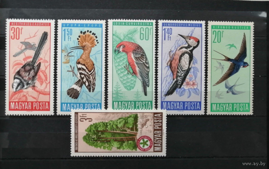 Венгрия. 1966 год. Фауна. Охраняемые птицы. **