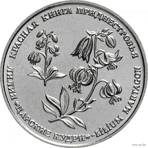 Приднестровье 1 рубль, 2019 Красная книга - Лилия "Царские кудри" UNC