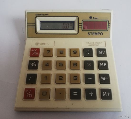 Старый калькулятор Stempo, на солнечной батарее