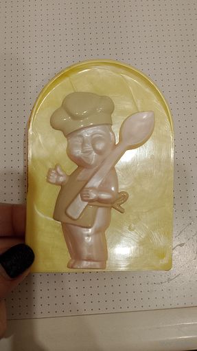 Накладка на дверь кухни, накладка СССР, повар, Поварёнок пластмасса, целлулоид