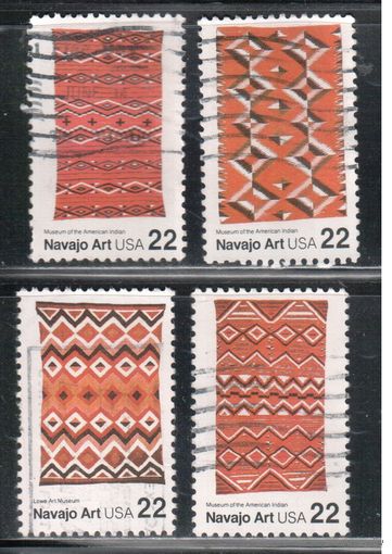 США-1986, (Мих.1845-1848), гаш., Прикладное искусство, Индейцы (полная серия)