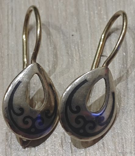 Серьги, серебро. 925пр. 1.6 гр. Великий Устюг. Ельцин