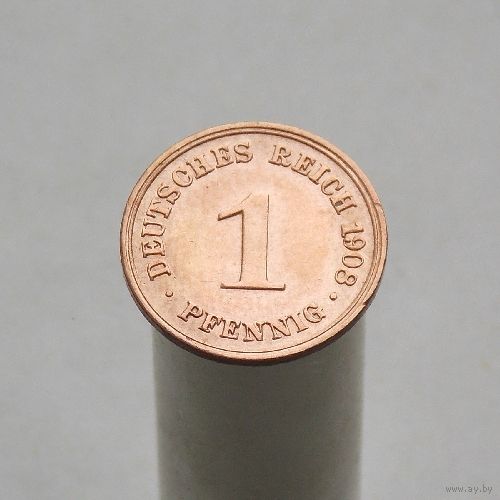 Германия 1 пфенниг 1908 D