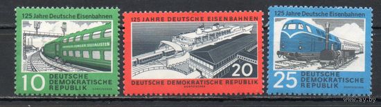Железнодорожный транспорт ГДР 1960 год серия из 3-х марок