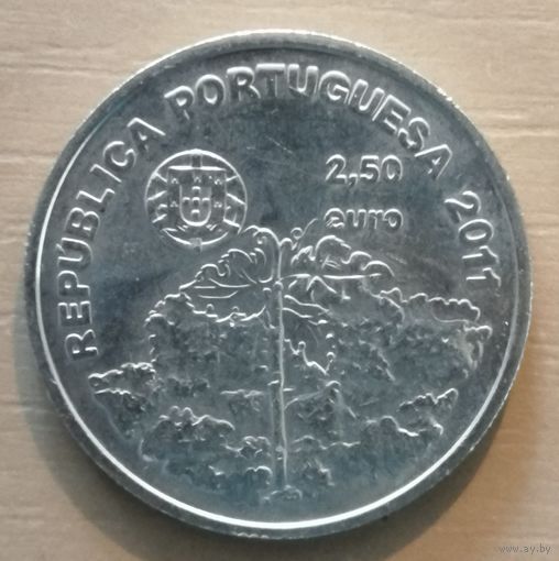 Португалия 2.5 евро, 2011 г, ЮНЕСКО - Ландшафт и культура виноделия острова Пику, KM# 810