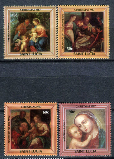 Сент-Люсия - 1987г. - Рождество, картины - 4 марки - полная серия, MNH [Mi 904-907]. #4-B6-Z-1-23