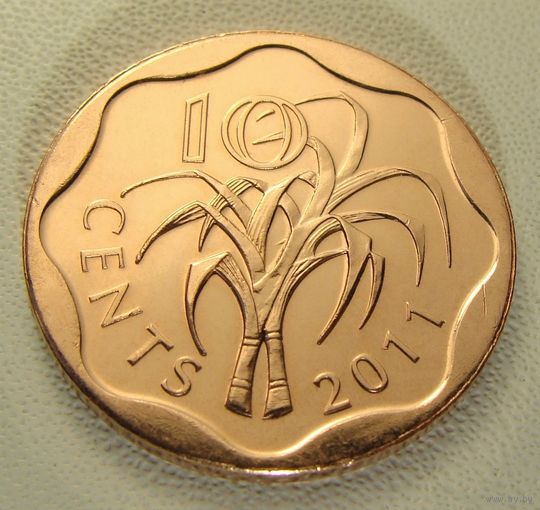 Эсватини "Свазиленд" 10 центов 2011 год KM#57 "Король Мсвати III"