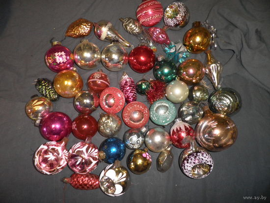 Новогодние ёлочные игрушки из СССР 40 шт.Лот 12.С рубля.