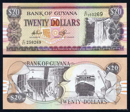 Гайана 20 долларов 2010 г. (P-30e(2), UNC) [Canadian Bank Note Company]