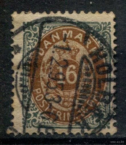 Дания - 1875/1903г. - 16 Ore - 1 марка - гашёная [Mi 27]. #3-WB-91-KS-8