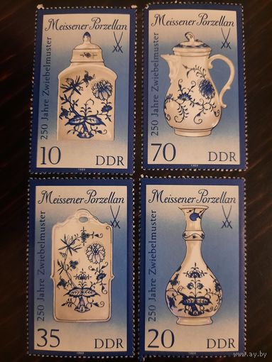 ГДР 1989. Мейсенский фарфор. Полная серия