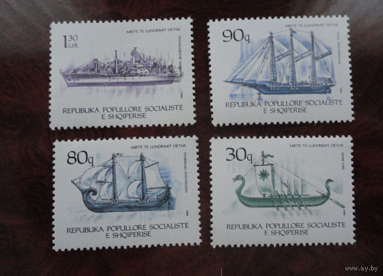 АЛБАНИЯ 1989г. "ФЛОТ" ПАРУСА СОСТОЯНИЕ **\\5