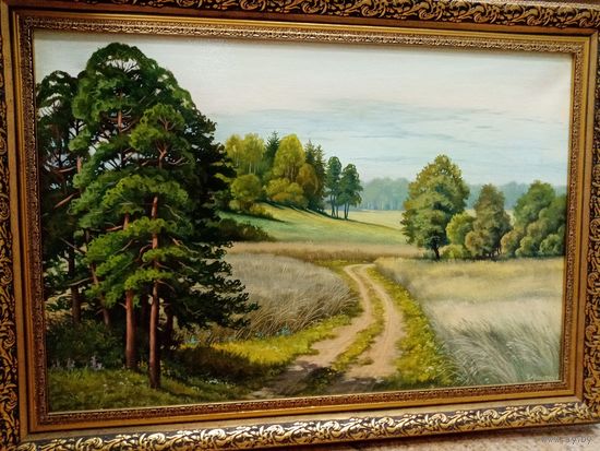 Лагутин "Дорога в поле", х.м. 40х60см. 2018г. Могилев.