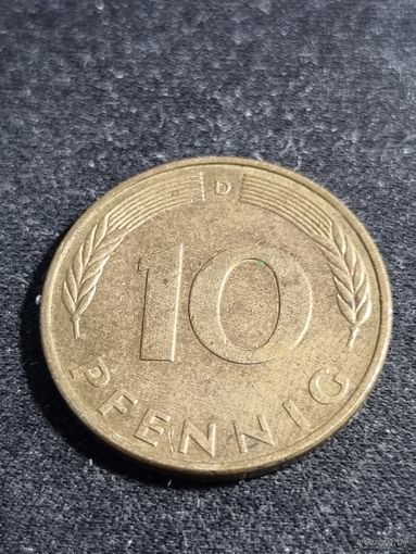 Германия 10 пфеннигов 1990 D