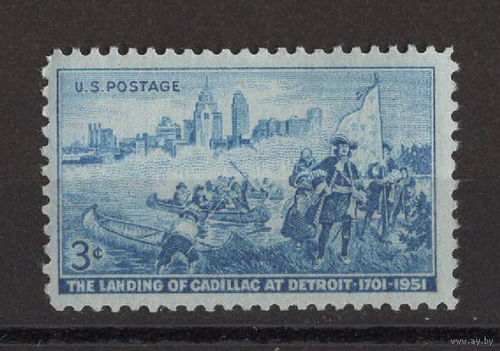 США /United States 1951** 250 лет высадки Антуана Кадильяка в Детройте