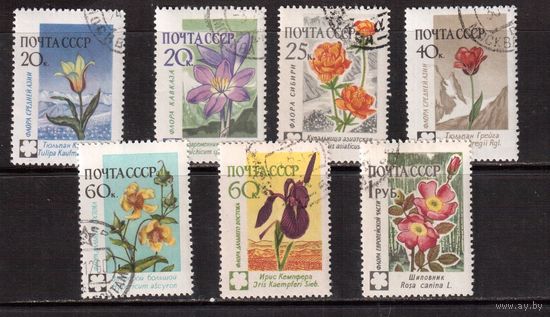 СССР-1960, (Заг.2409-2416), гаш.(с клеем) , Флора, Цветы, 7 марок