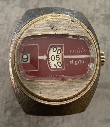 Часы Ruhla Digital винтажные мужские наручные механические прыгающий час made in GDR