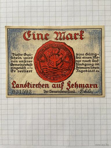 1 марка (нотгельды) г. Германия.-2912