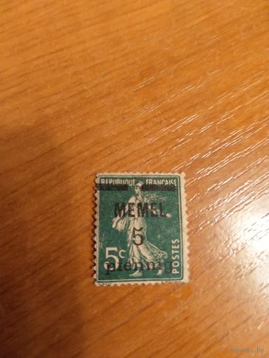 1920 французская мандатная территория Мемель разновидность разбитая "g" чистая без клея без дыр (4-4)