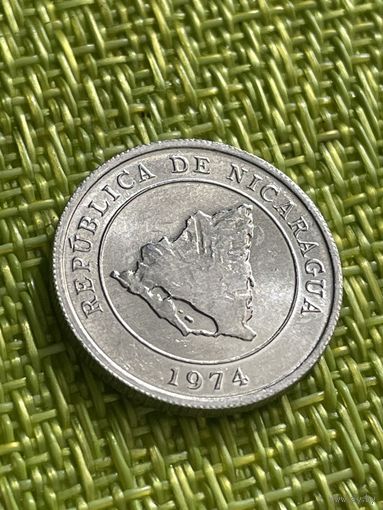 Никарагуа 10 сентаво 1974 г (КМ#30 не ФАО, без надписи , встречается намного реже , достойное состояние )