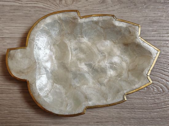Тарелка из ракушек, латунь винтаж