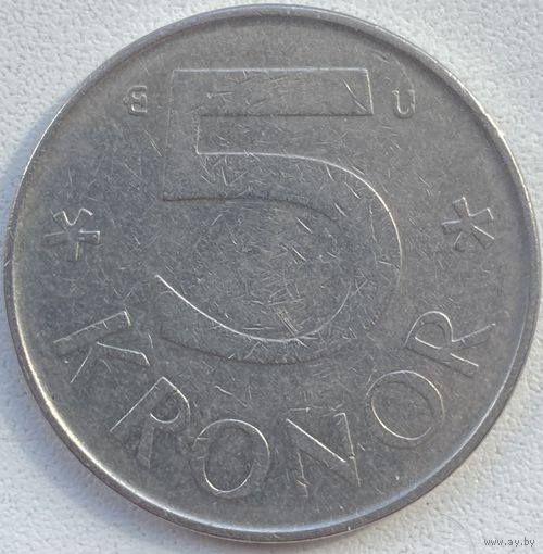 Швеция 5 крон 1982 г.