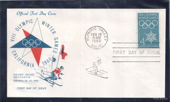 США-1960,(Мих.773)  ,    , Спорт,  ОИ-1960, КПД