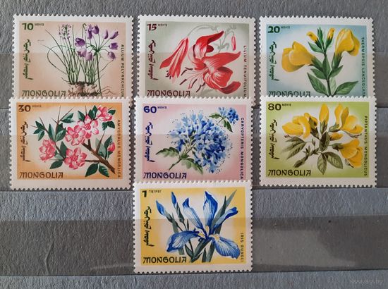 Монголия 1966г. Серия "Цветы". 7 из 8 марок. **