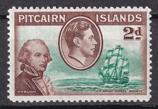 167.BrK. Великобритания. Колонии. Острова Питкэрн. Георг VI. Местные мотивы. 1940 г. 2P. Mi.#4.