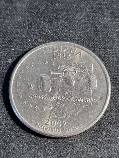 США 25 центов 2002 ИНДИАНА P