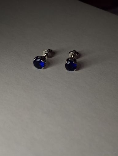 Серьги гвоздики на винтах серебро