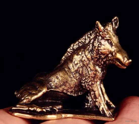 Статуэтка миниатюра Кабан Бронза