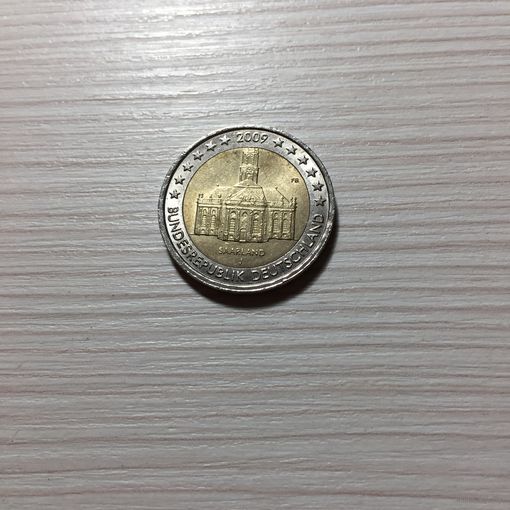 Германия, 2 евро 2009 J Саар