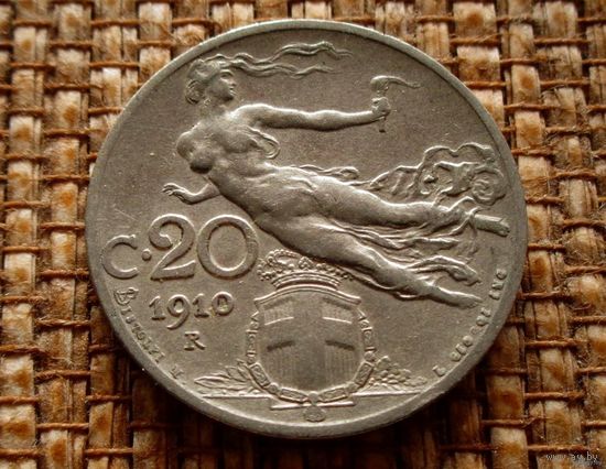 ТОРГ! Италия 20 чентезимо 1910! ВОЗМОЖЕН ОБМЕН!