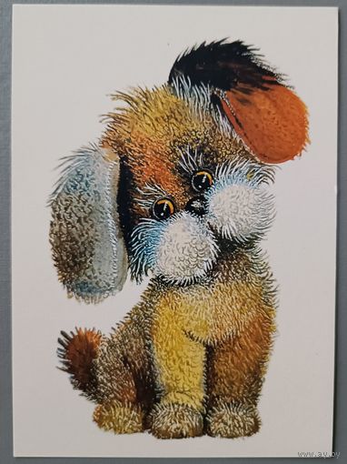 Собачка. Л.Манилова. Открытка, чистая, 1989г.