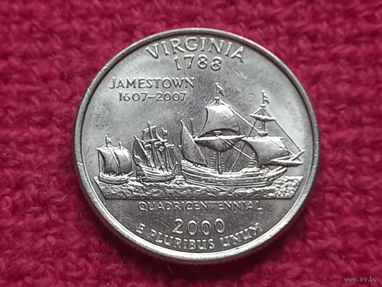 США 25 центов квотер 2000 г. Вирджиния.
